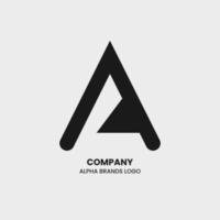 alfa logotipo icono letra a minimalista monocromo simple vector eps 10