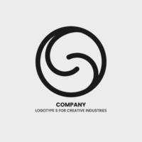 Logotype S For Creative Industry Companies Surf Logo Monochrome Simple Design. Letter S Logos Minimalist Icon Concept vector