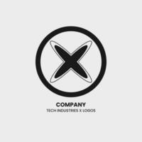 Logotype Factor X Monochrome Design. Letter X Cross Simple Vector Logo. EPS 10