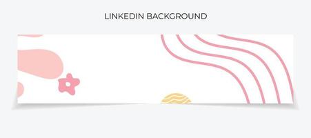 Banner de Linkedin dibujado a mano abstracto, vector de plantilla de Linkedin