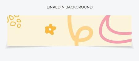 Banner de Linkedin dibujado a mano abstracto, vector de plantilla de Linkedin