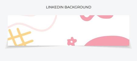 Banner de Linkedin dibujado a mano abstracto, vector de plantilla de Linkedin