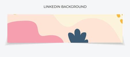 Banner de Linkedin dibujado a mano abstracto, vector de plantilla de Linkedin