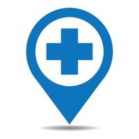 Illustration of medical facility pointer icon vector