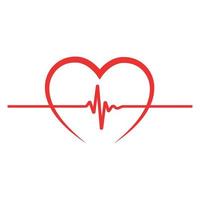 Linear illustration of a pulse with a heart vector