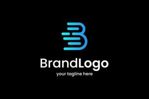 diseño de logotipo de tecnología de letra b