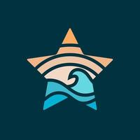 Modern ocean star logo illustration design vector