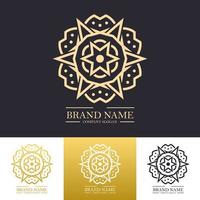 Simple star or flower mandala logo vector