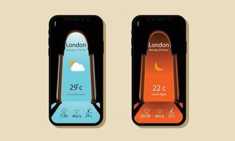 Reference UI design weather sun and moon template vector