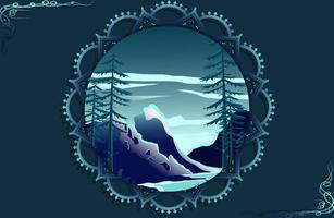 Mountain background template with beautiful frame suitable for landing page website cover and etc vector