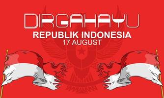 indonesia independence day template with copy space area vector