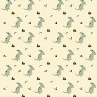 cute pattern with dinosaur background vector