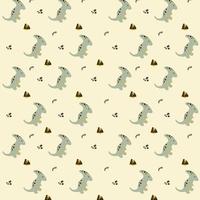 cute pattern with dinosaur background vector