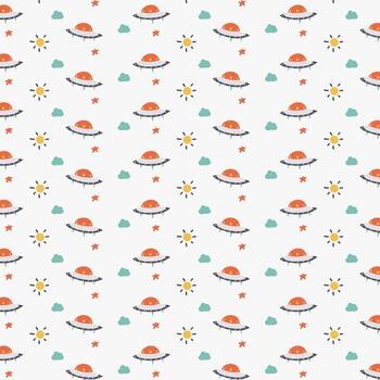 UFO pattern vector cute background pattern