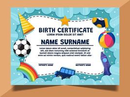 Born Day Certificate Template vector