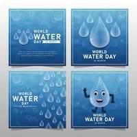 World water day illustration template background vector