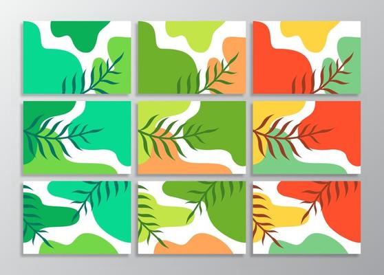 Abstract tropical leaves poster covers background