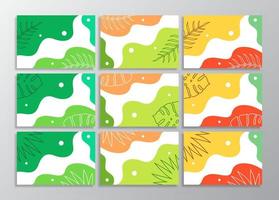 Abstract tropical leaves poster covers background vector