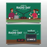 fondo de plantilla de ilustración de día mundial de radio vector