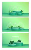 Podium with tropical leaves shadow overlay illustration vector