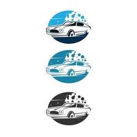 ilustración de logotipo de lavado de autos vector