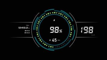 EV Car panel, Electric vehicle car dashboard design element elegant and simple style for alternative sustainable clean power and futuristic transport concept, Circle speedometer of the car