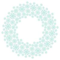 Wreath of snowflakes, winter in the form of a round frame for design vector