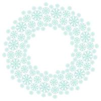 Wreath of snowflakes, winter in the form of a round frame for design vector