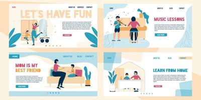 Mom son home recreation together landing page