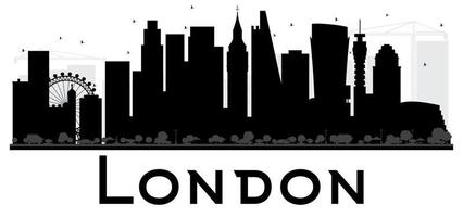 silueta en blanco y negro del horizonte de la ciudad de Londres. vector