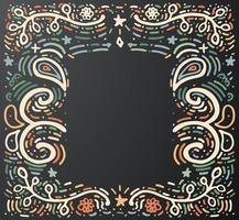 Hand drawn vintage print with decorative ornament and copy space. vector