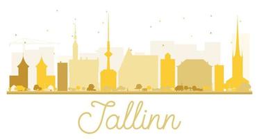 silueta dorada del horizonte de la ciudad de tallin.
