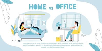 hogar vs oficina, empleado contra afiche independiente