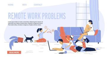 Remote job problem freelancer employee distraction vector