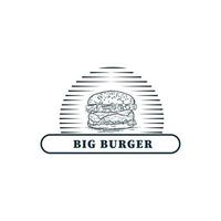 burger logo  Design. Greeting Card, Banner, Poster. Vector Illustration.