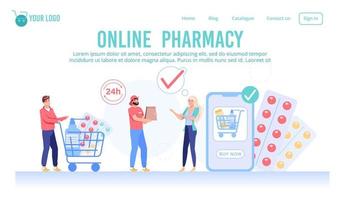 página web de servicio de farmacia en línea las 24 horas vector