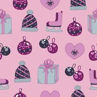 Winter elements, seamless pattern. You can print it on paper or textile vector