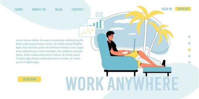 Work anywhere online communication landing page