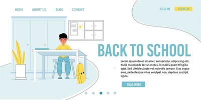 Back to school for getting knowledge landing page vector