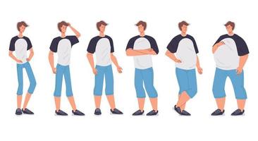 Male body figure change form slim to oversized vector