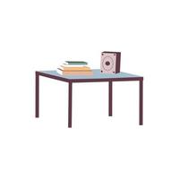 lugar de trabajo con mesa silla vector