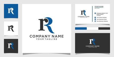 RR or R letter logo design template vector