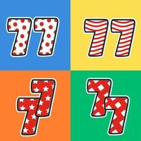 77 icon, colorful vector, number 77 vector