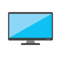 Computer Monitor Isolated Glossy Display Digital Modern Technology Flat Icon vector