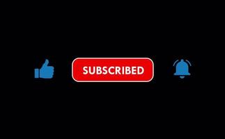 Liked Subscribed Clicked Blue Notification Bell Button Video Channel Web Element Icons Interface vector