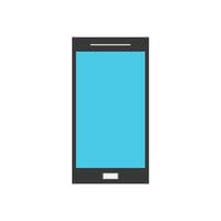 teléfono plano simple con tecnología de pantalla táctil de ilustración de dispositivo de imágenes prediseñadas de icono de botón vector