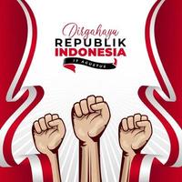 Happy Indonesia independence day background banner design. vector