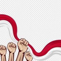 feliz diseño de banner de fondo del día de la independencia de indonesia. vector