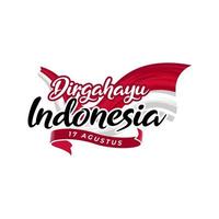 plantilla de diseño de saludo feliz día de la independencia de indonesia vector