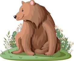 Bear in the clearing. Vector illustration.